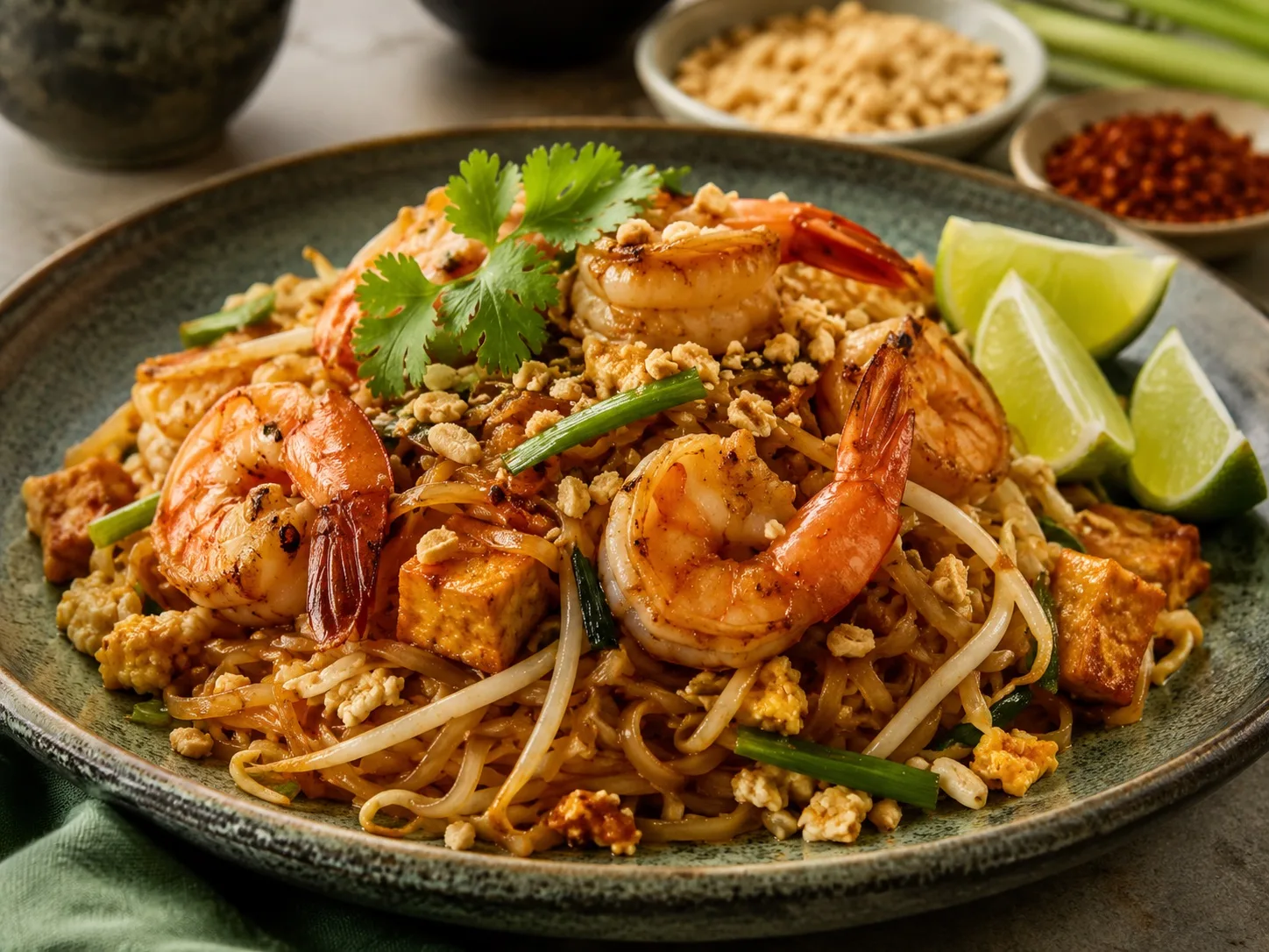 Lamoon Thai Pad Thai with shrimp, lime and bean sprouts