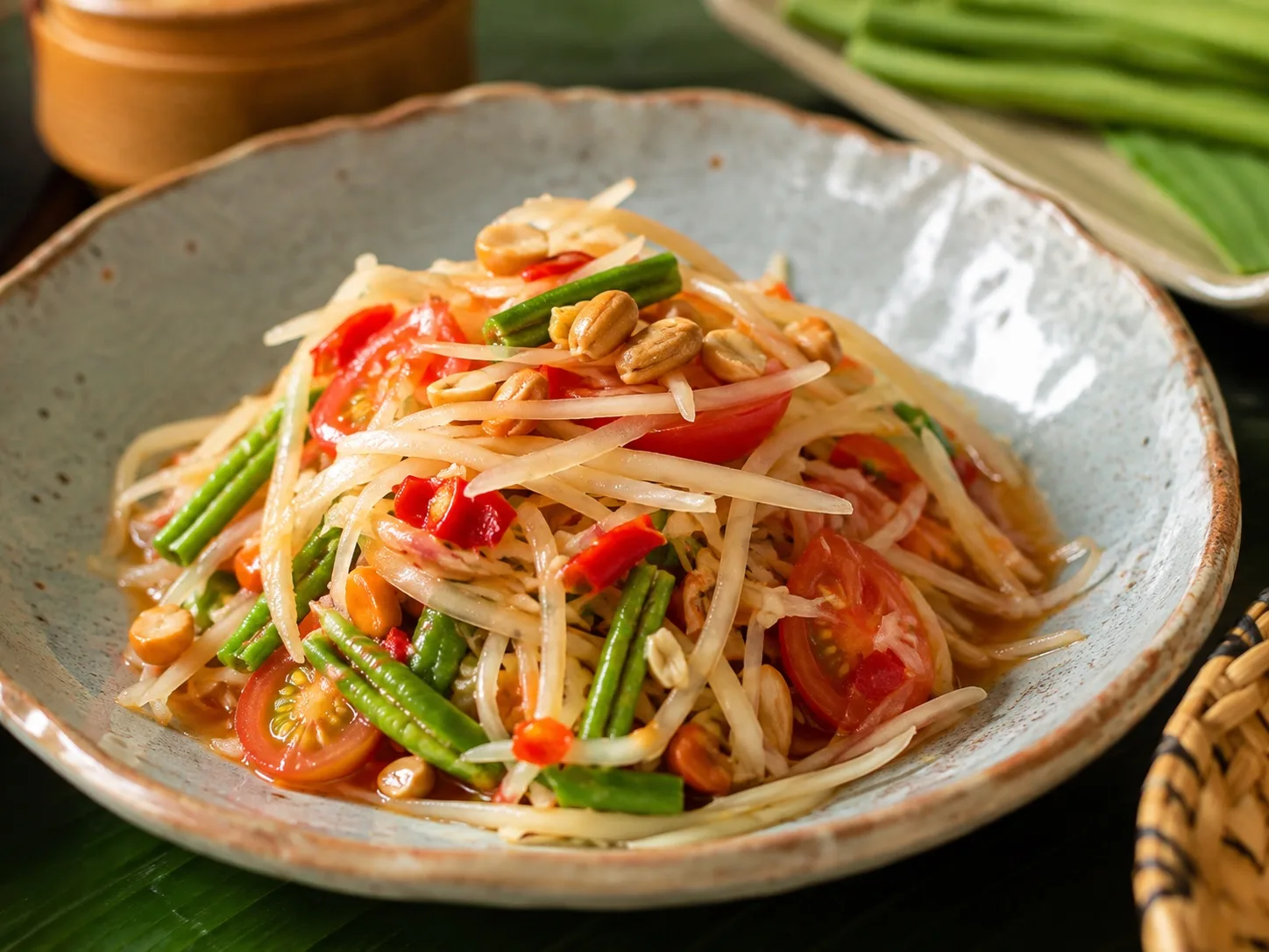 Fresh green papaya salad